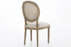 Flamant Medy, Chaise, Chene, Lin Naturel Discount