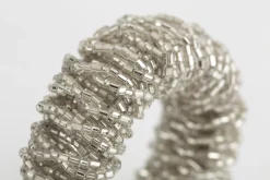 Flamant Meina, Rond De Serviette, Perles, Argent New