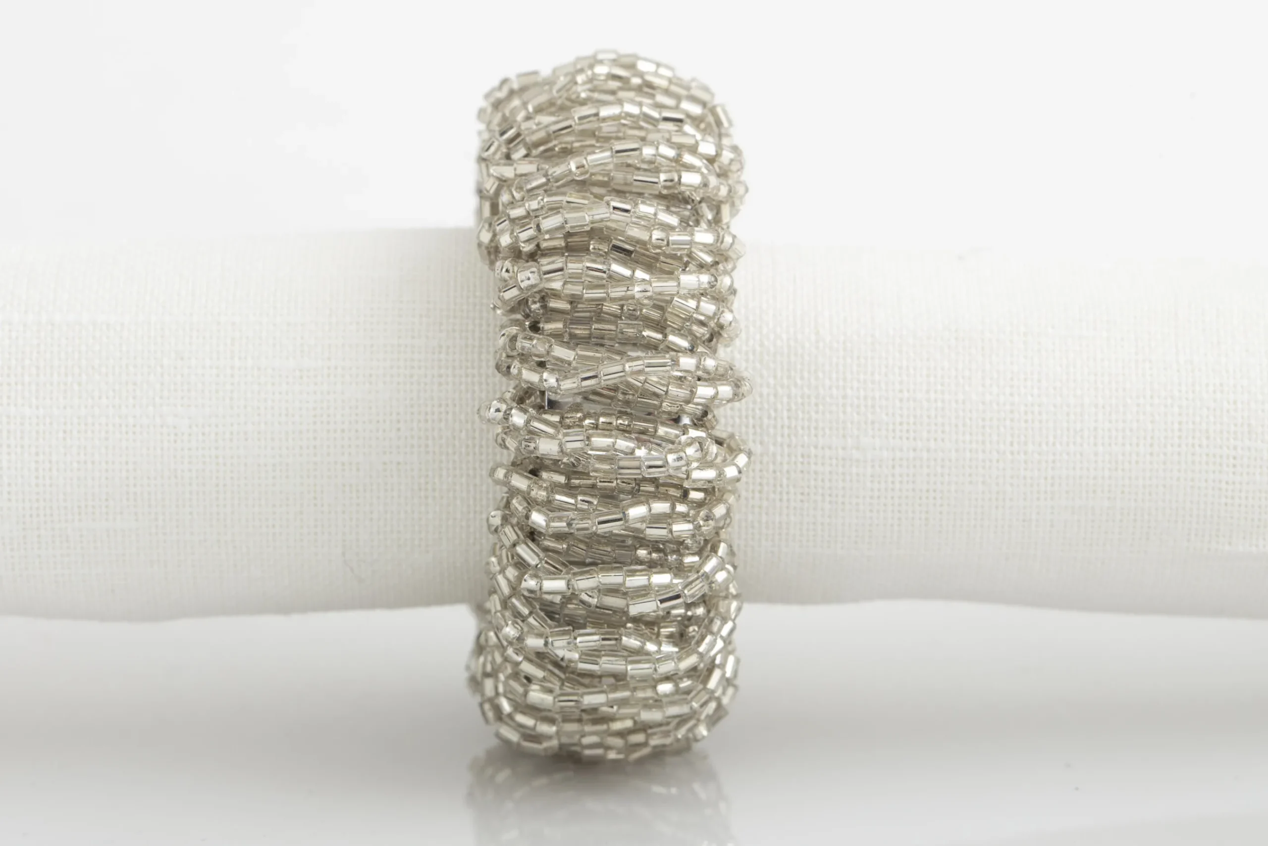 Flamant Meina, Rond De Serviette, Perles, Argent New