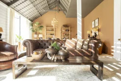 Flamant Melbury, Fauteuil Club, Marron Fonce, Cuir Clearance