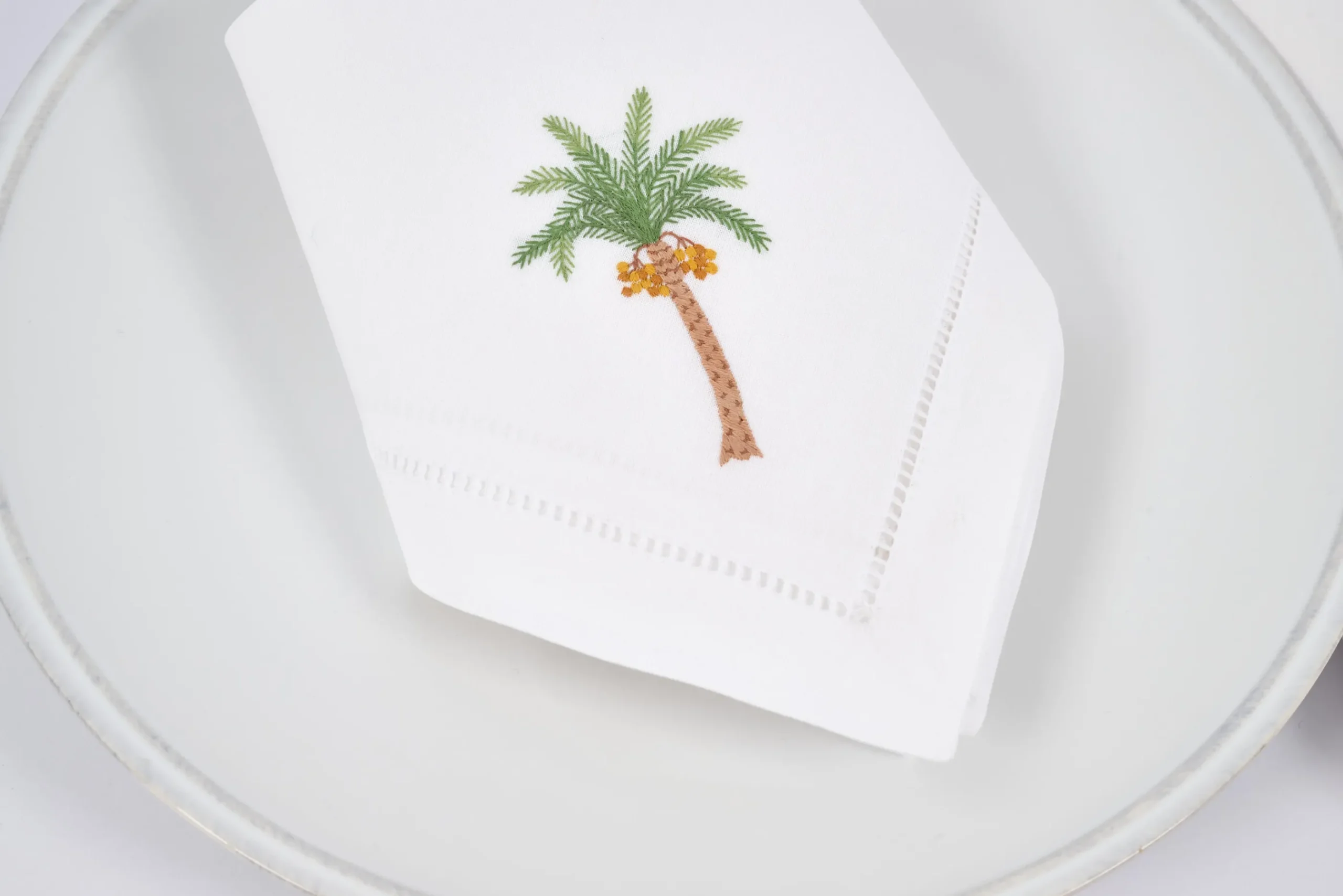 Flamant Mimosa, Serviette, Broderie, Lot De 6 Sale