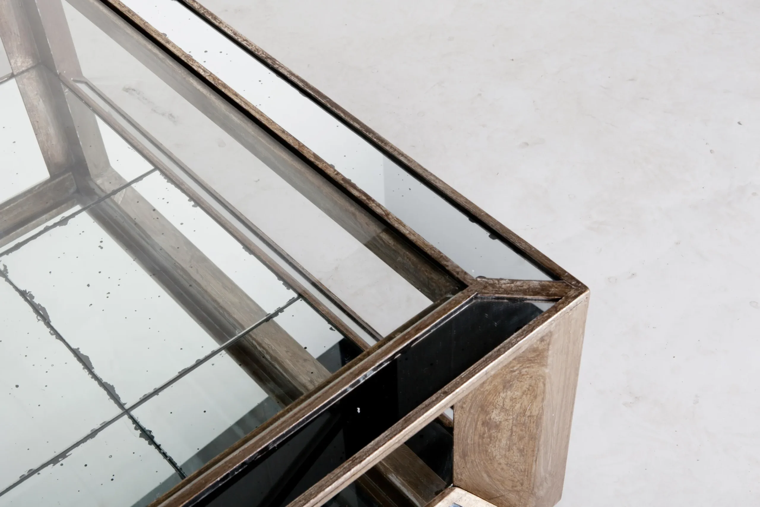 Flamant Mitchell, Table Basse, Rectangulaire, Verre Miroir Et Bois, 120X70 Sale