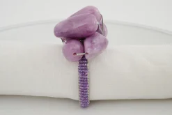 Flamant Naoh, Rond De Serviette, Perles, Violet