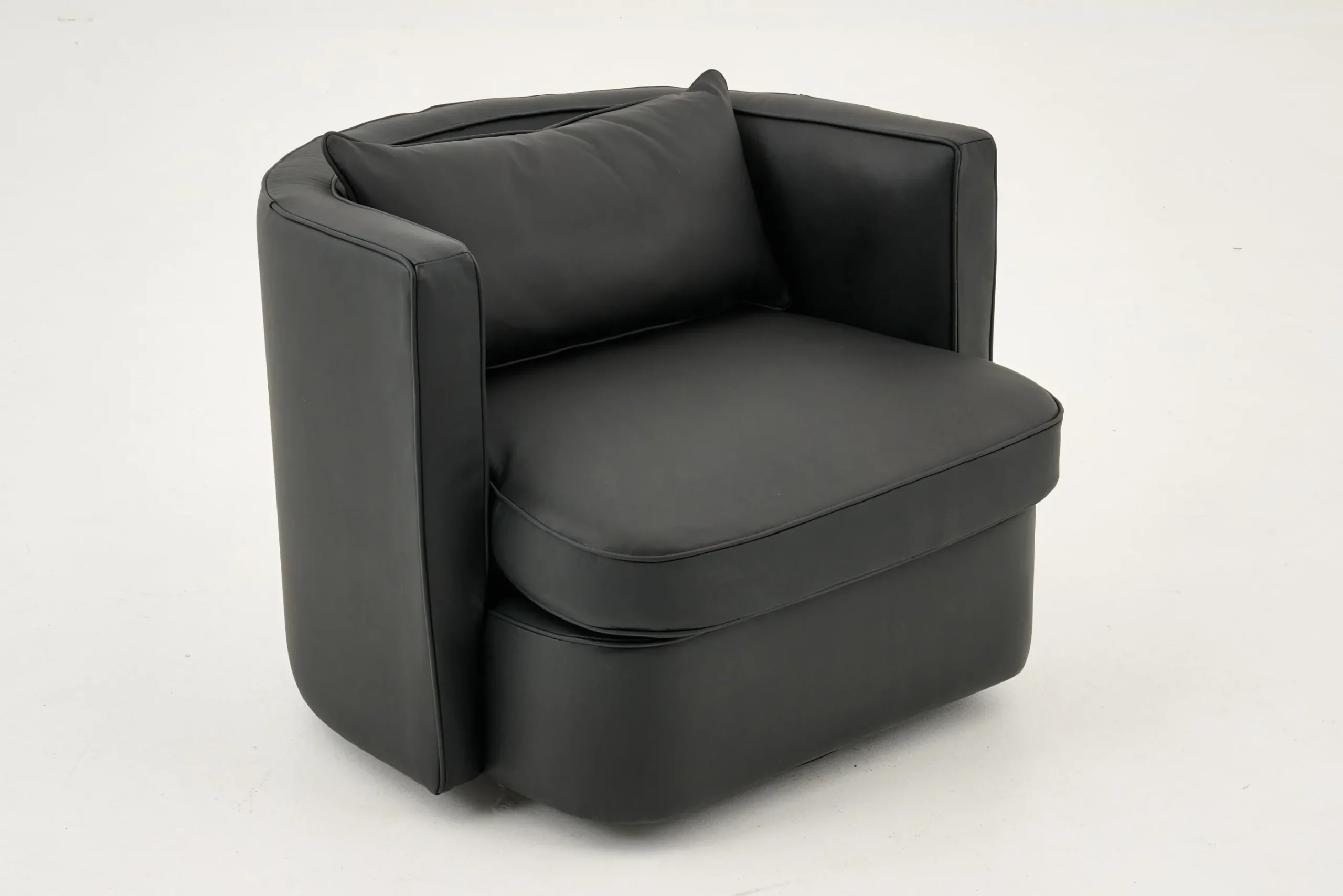 Flamant Nelia, Fauteuil, Cuir Noir, Rotatif Outlet