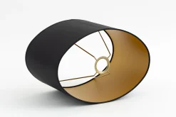 Flamant Ovale, Abat-Jour, Noir Et Or, Ovale, 35 Cm Online