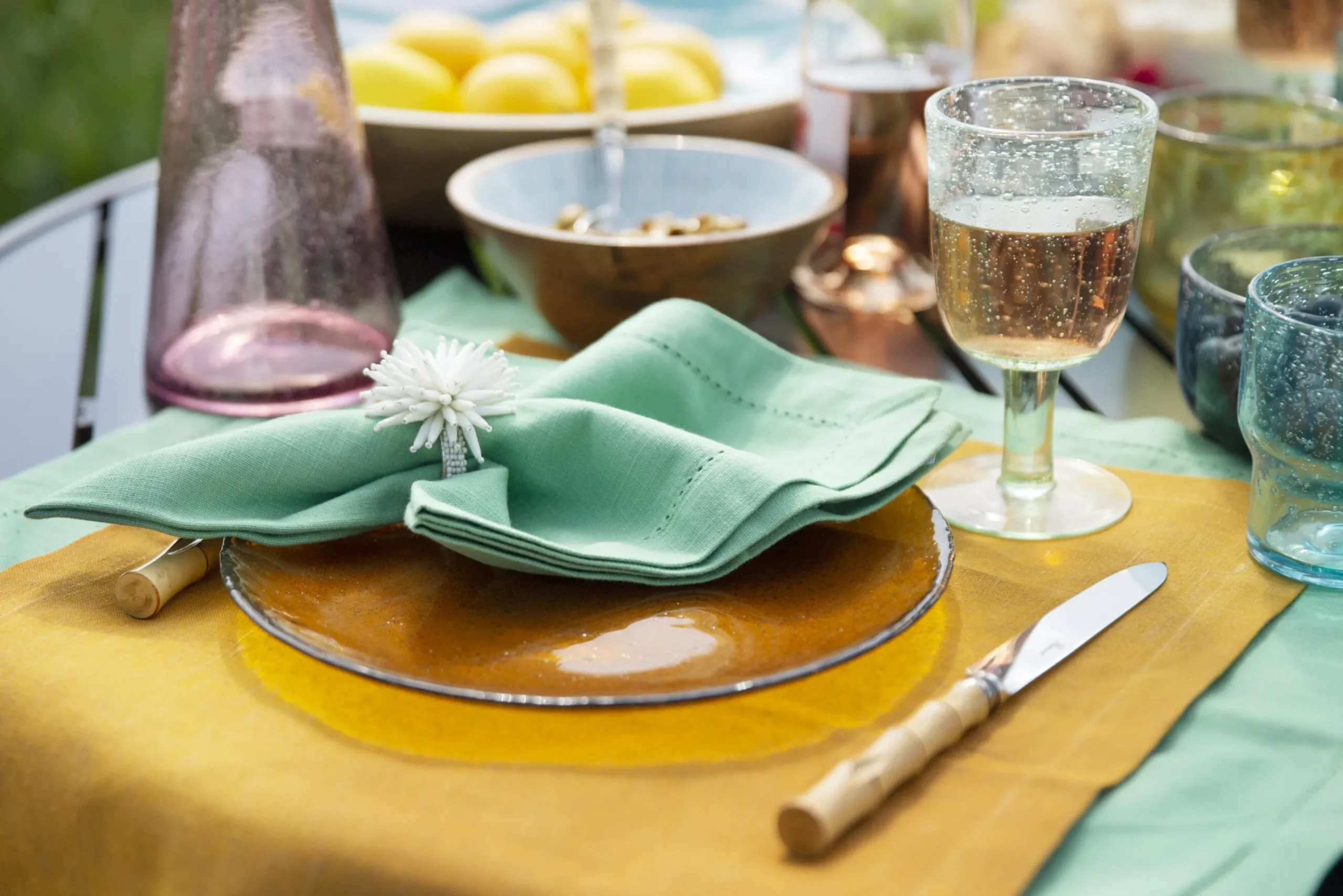 Flamant Parton, Rond De Serviette, Perles Sale