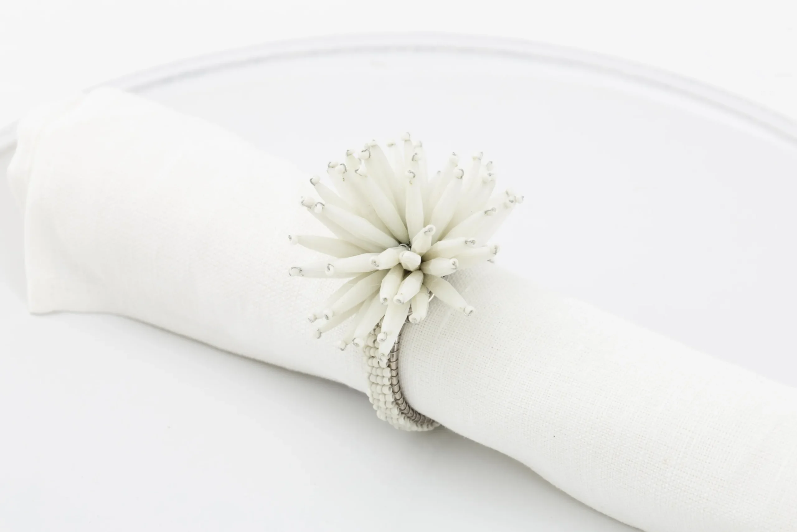 Flamant Parton, Rond De Serviette, Perles Sale