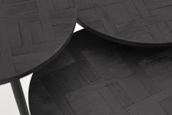 Flamant Robyn, Table D'Appoint, Teck Recupere, Ronde, Ensemble De 3 Hot