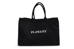 Flamant Sac , Sac Shopping, Jute, Noir Clearance