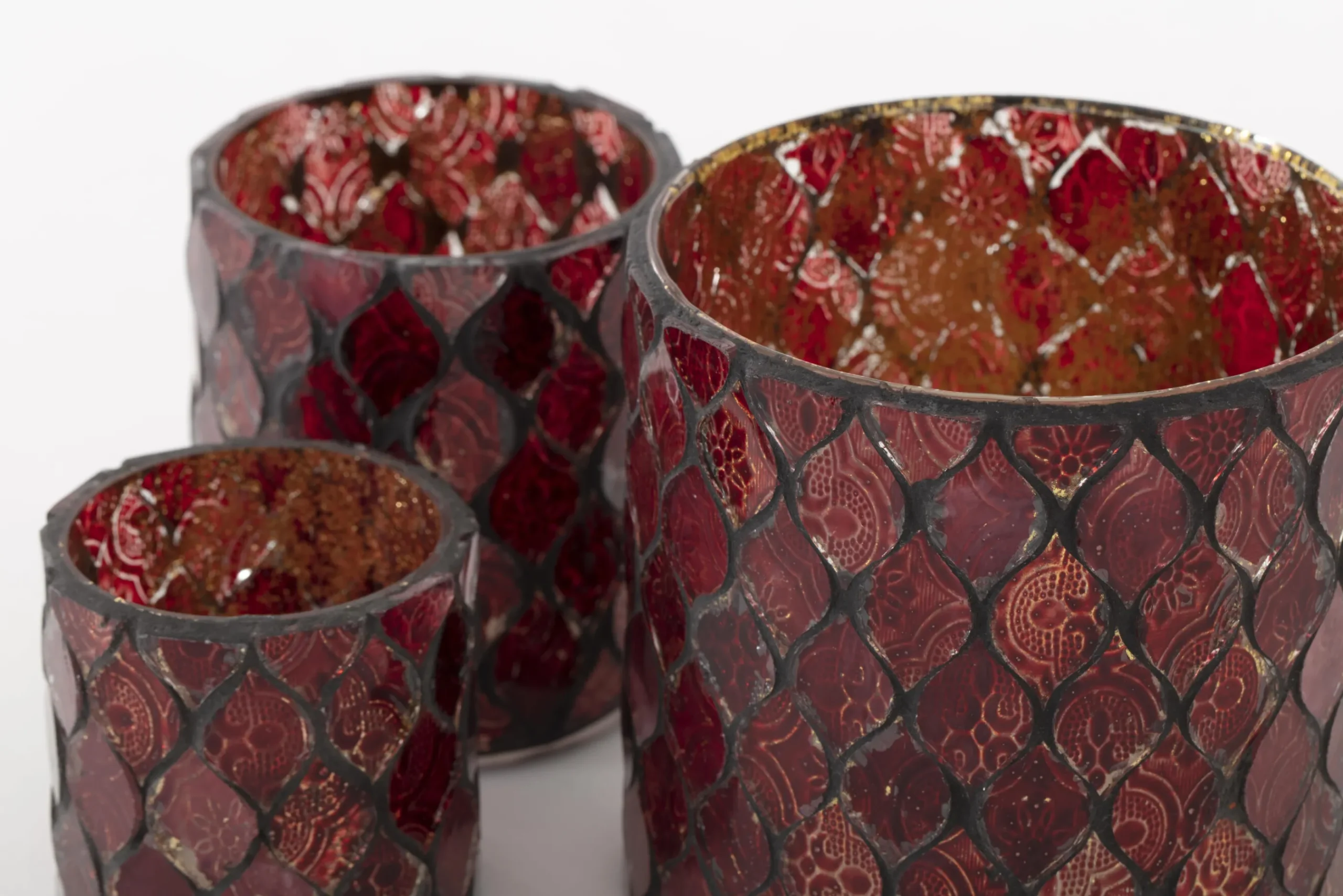 Flamant Temples, Photophore, Verre, Rouge, S