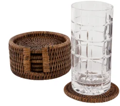 Flamant Togo, Dessous De Verre, Rond, Roseau, Lot De 6 Outlet