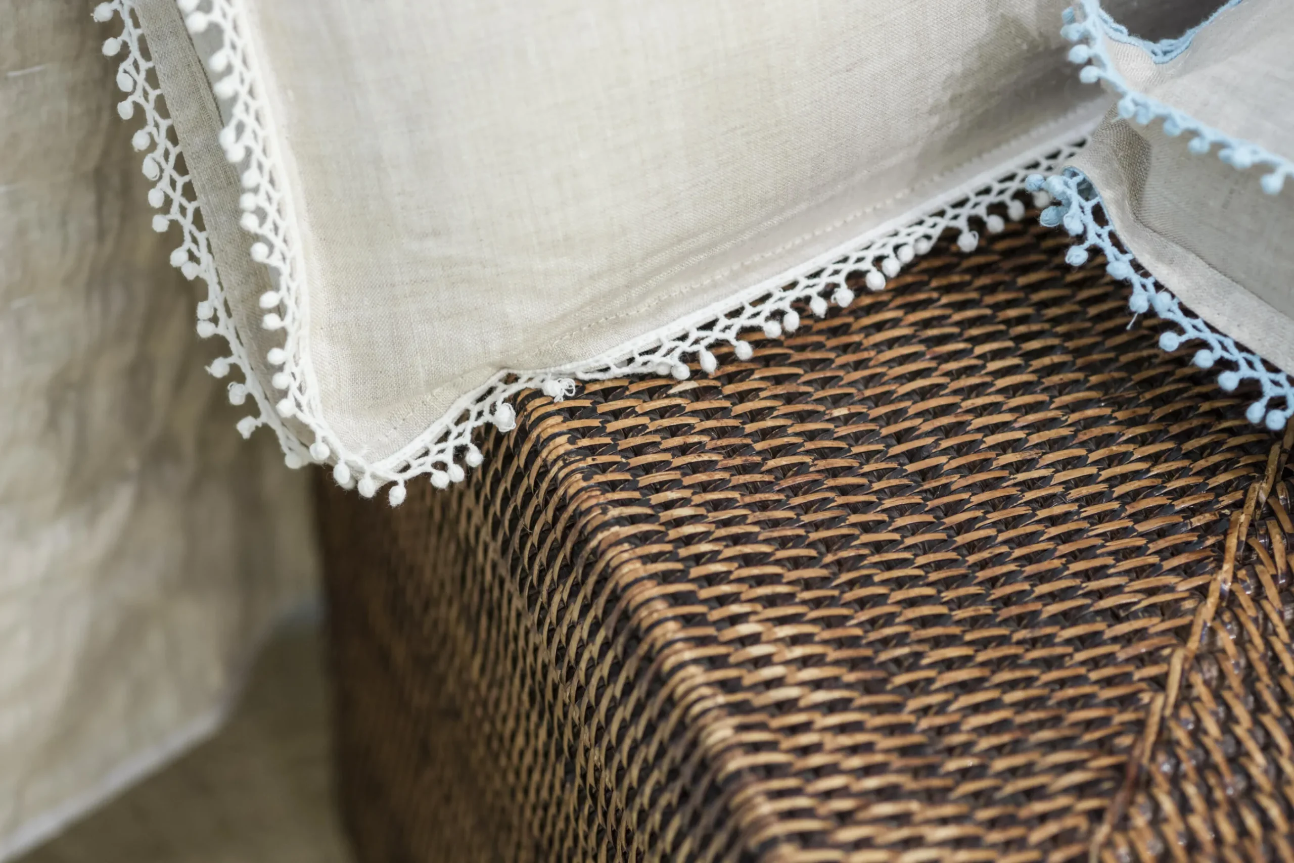 Flamant Togo, Panier, Avec Couvercle, Roseau