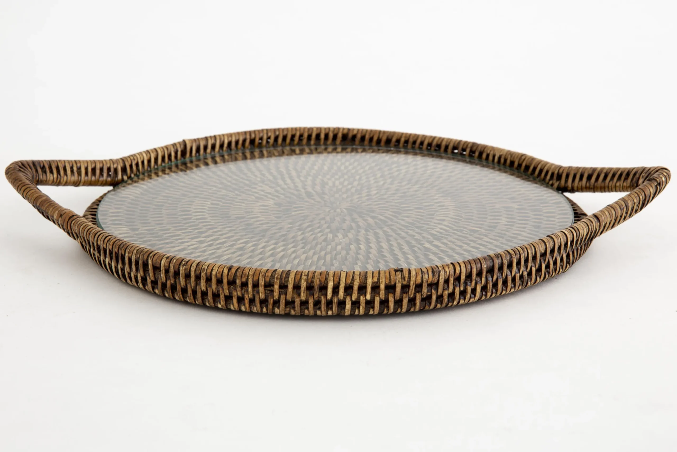 Flamant Togo, Plateau, Rond, Avec Verre, Reed Discount