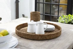 Flamant Togo, Plateau, Rond, Roseau, 48Cm New