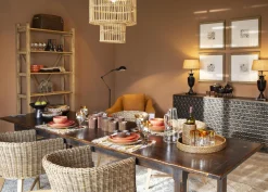 Flamant Togo, Plateau, Rond, Roseau, 48Cm New