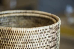 Flamant Togo, Poubelle, Avec Couvercle, Roseau New