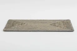 Flamant Togo, Set De Table, Roseau, Gris, Rectangulaire Clearance