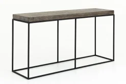 Flamant Urban, Table Console, Chene Et Metal, Marron Fonce Clearance