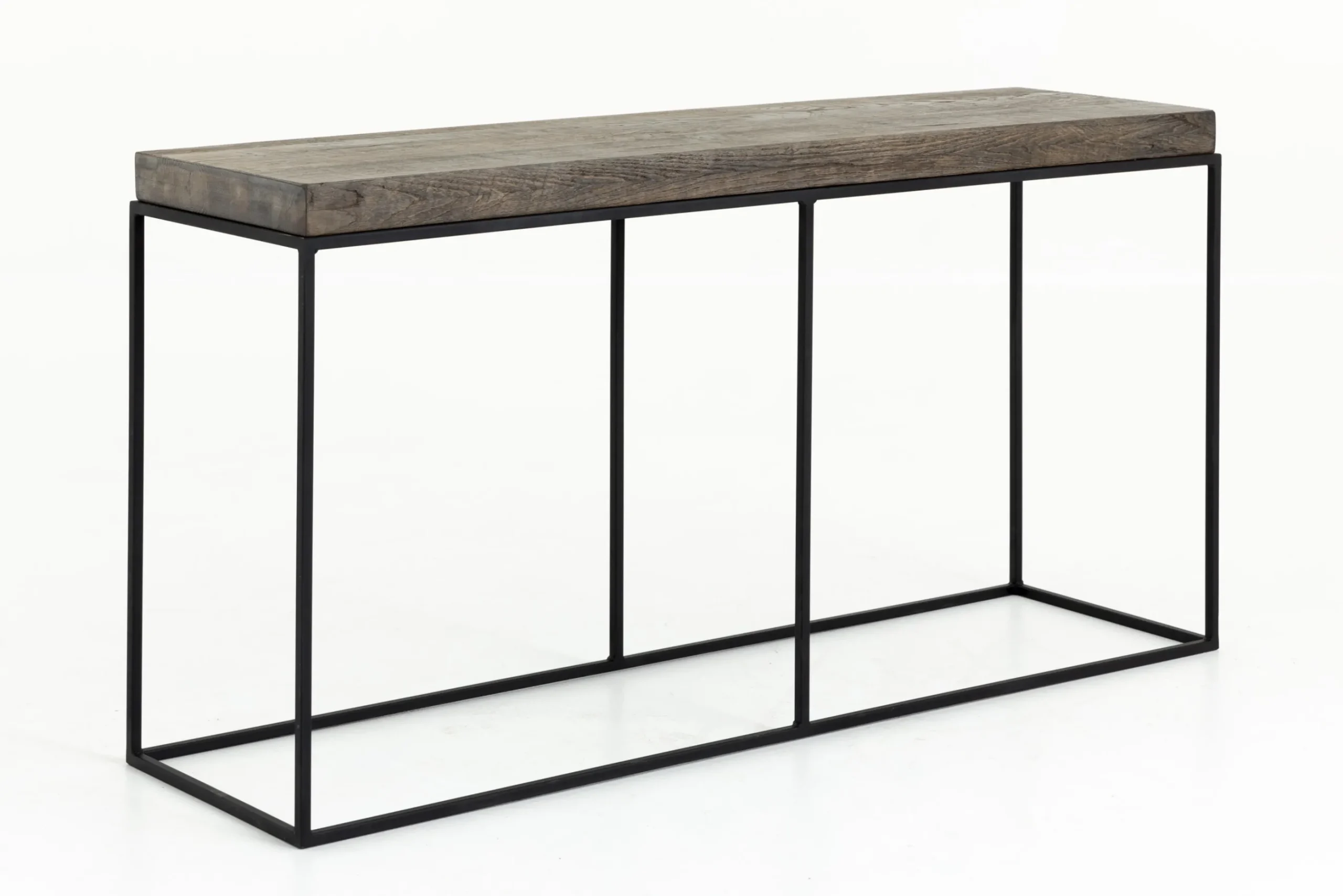 Flamant Urban, Table Console, Chene Et Metal, Marron Fonce Clearance