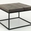 Flamant Urban, Table D'Appoint, Chene Et Metal, Marron Fonce