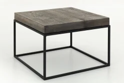 Flamant Urban, Table D'Appoint, Chene Et Metal, Marron Fonce
