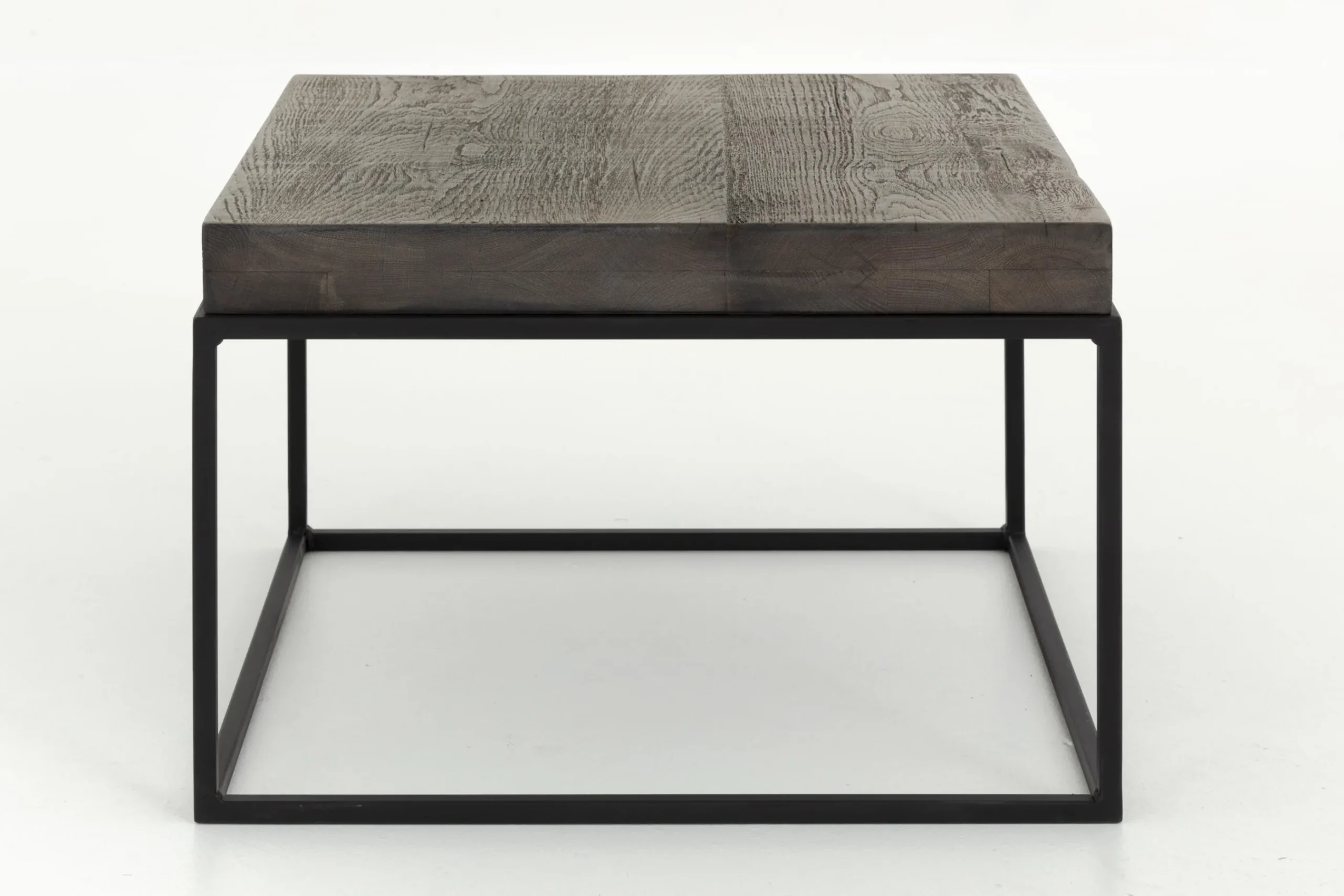 Flamant Urban, Table D'Appoint, Chene Et Metal, Marron Fonce