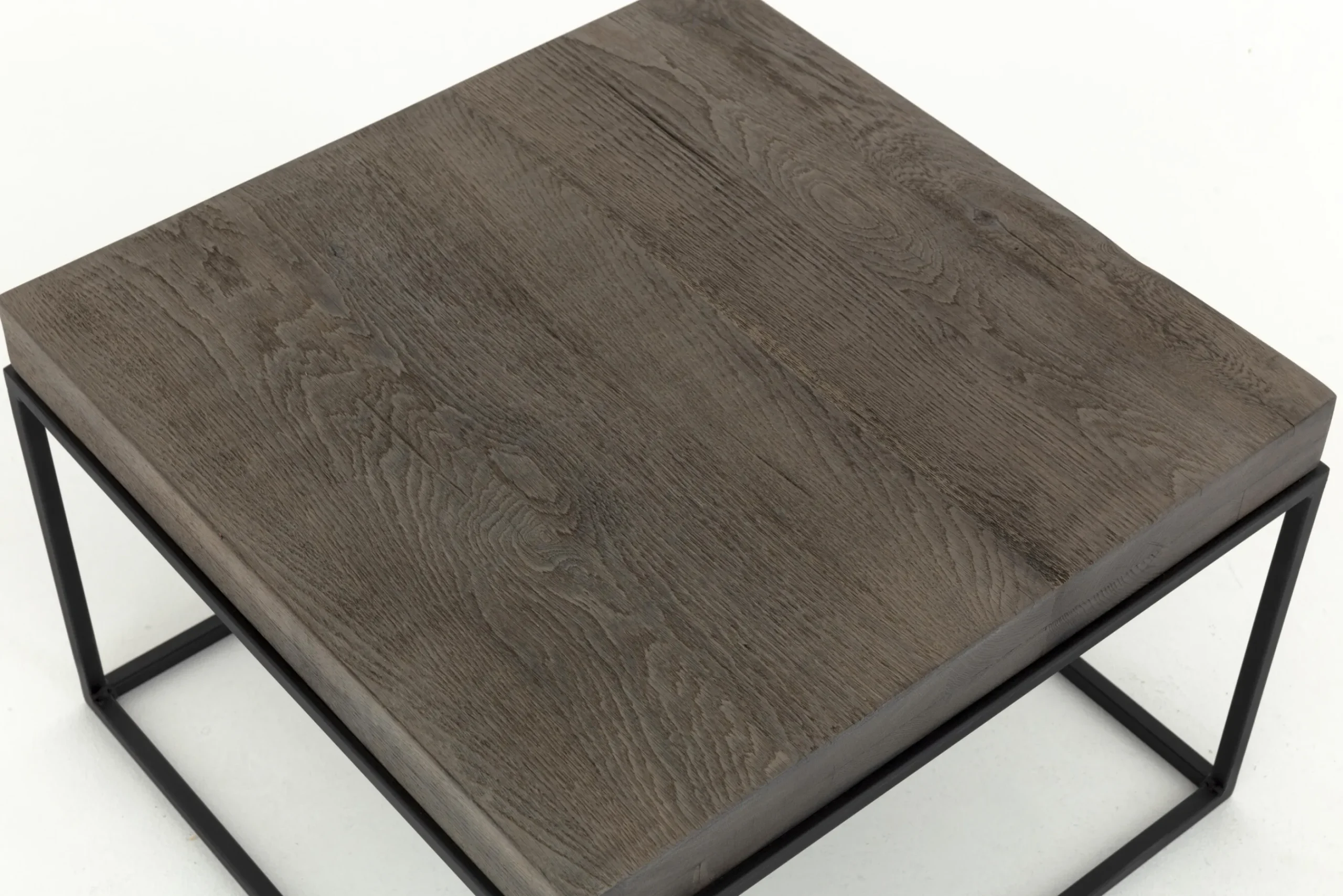 Flamant Urban, Table D'Appoint, Chene Et Metal, Marron Fonce