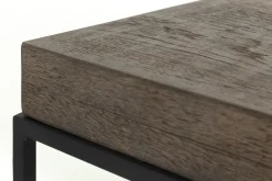 Flamant Urban, Table D'Appoint, Chene Et Metal, Marron Fonce