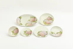 Flamant Villosa, Bol De Service, Ceramique, Fleurs, Rond Sale