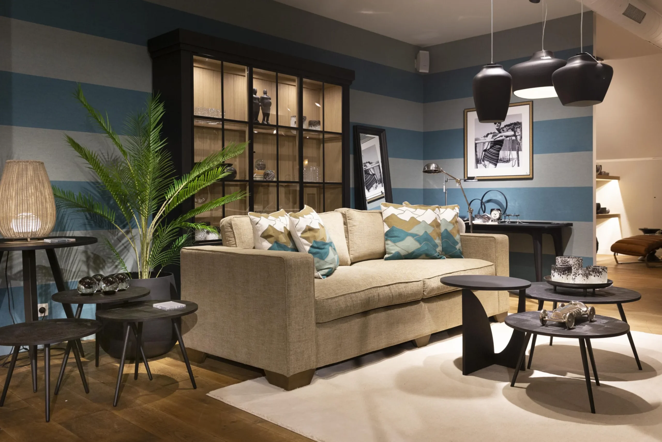 Flamant Wyatt, Lampe A Suspension, Noir/Blanc, Modele 3 Best