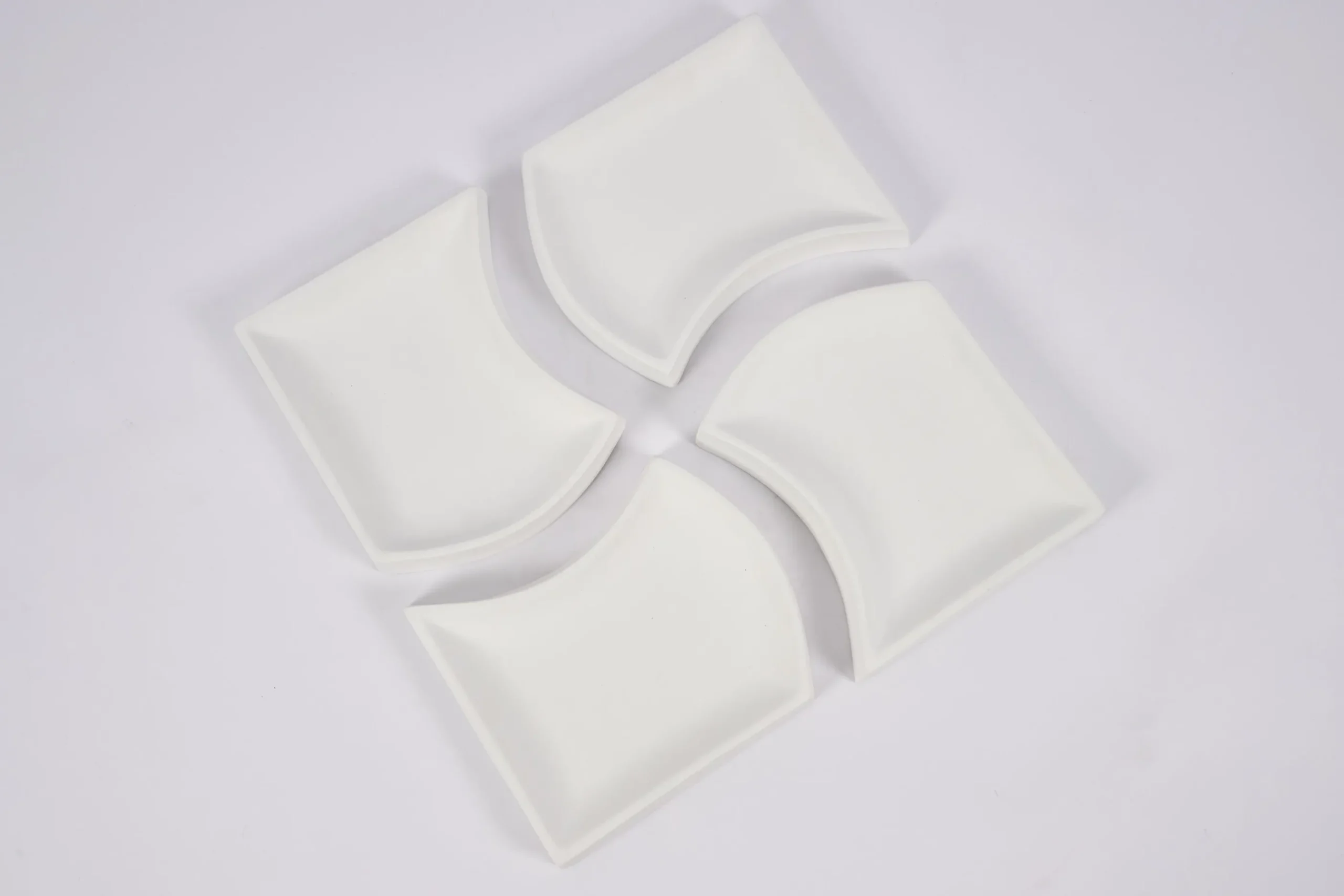 Flamant Yuni, Bol, Ceramique, Blanc, Ensemble De 4